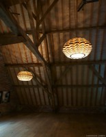 Glow big pendant lamp in tulipwood and zebrano